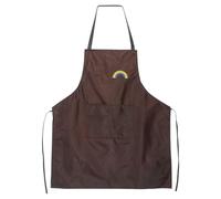 sourcing map Bib Apron 72x65cm Unisex Restaurant Kitchen Cooking Aprons Non-Adjustable Machine Washable Chef Aprons with 2 Pockets for BBQ Painting Drawing Craft, Brown