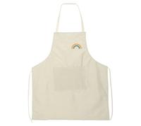 sourcing map Bib Apron 72x65cm Unisex Restaurant Kitchen Cooking Aprons Non-Adjustable Machine Washable Chef Aprons with 2 Pockets for BBQ Painting Drawing Craft, White