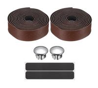 sourcing map Bike Handlebar Tape PU EVA Perforated Design Soft Bicycle Bar Tape with End Plugs for Road Cycling Folding Bicycles Enhance Bike Grip, Brown