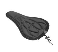sourcing map Bike Seat Cover Bicycle Saddle Cushion with Drawstring Large Comfortable Gel Padded Oversized Paddle for Men Women Stationary Bikes, Black