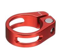 sourcing map Bike Seat Post Clamp 31.8mm Clip Aluminum Alloy Bicycle Locking Seat Post Ring with M4 Hex Screw for 27.2 to 28.6mm Bicycle Mountain Road Bike Tube, Red