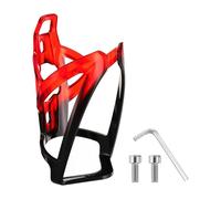 sourcing map Bike Water Bottle Holder 5.2" PC Universal Bicycle Bottle Cages Ultralight Cycling Hydration Brackets with Screws for MTB Mountain Road Gravel, Black Red