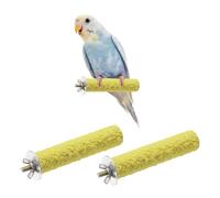 sourcing map Bird Perch Stand, Colorful Parrot Perch Paw Grinding Stick, Wood Rough-surfaced Perches 10 x 2 Cm, (Yellow, 2 Pcs), Intended for Home/Animal Parks/Pet Stores