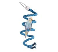 sourcing map Bird Rope Perch Swing, Spiral Rope Perch Standing Pole Accessory Climbing Swing Paw Grinding 100cm / 39 Inch, (Blue) Intended for Parrot/Parakeet/Budgies/Cockatiels/Lovebirds