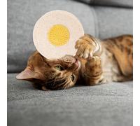 sourcing map Bite Resistant Catnip Playing, Durable and Interesting, Egg Shaped Cat Teeth Chew Playing Catnip Filled (Yellow White), Intended for Bedroom/Balcony/Living Room