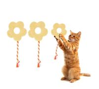 sourcing map Bite Resistant Catnip Playing, Durable and Interesting, Flower Shaped Cat Teeth Chew Playing Catnip Filled (Yellow White), Intended for Bedroom/Balcony/Living Room