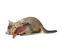 sourcing map Bite Resistant Catnip Playing, Durable and Interesting, Simulated Fish Cat Teeth Chew Playing Catnip Filled (Orange Blue), Intended for Bedroom/Balcony (23 x 3.8cm)