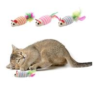 sourcing map Bite Resistant Catnip Playing, Durable and Interesting, Simulated Mouse Cat Teeth Chew Playing Catnip Filled (Colorful, 3 Pcs), Intended for Bedroom/Balcony (7 x 3.3cm)