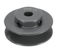 sourcing map BK26-1/2 V-Belt Sheave 1/2"Bore 2.6"OD Single Groove Web Sheave Bored-to-Size Sheave, Cast Iron, Belt Section for 3L or B Belt