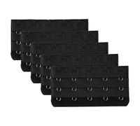 sourcing map Black 5 Rows Hook and Eye Tape Extension Bra Strap Extender 5 Pcs for Women