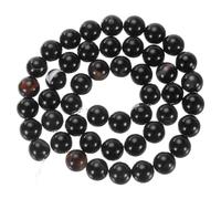 sourcing map Black Agate Beads 8mm Natural Gemstone Beads, Smooth Round Loose Beads for Bracelet Jewelry Making DIY (1 Strand - 47pcs)