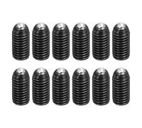 sourcing map Black Ball Point Set Screws, M10x20mm Carbon Steel Hex Socket Spring Plungers Grub Screw for Industrial Electronic Machine Home Furniture Repair Workplaces, Pack of 12