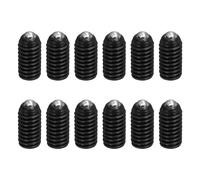 sourcing map Black Ball Point Set Screws, M4x8mm Carbon Steel Hex Socket Spring Plungers Grub Screw for Industrial Electronic Machine Home Furniture Repair Workplaces, Pack of 12