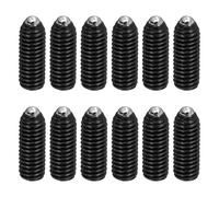 sourcing map Black Ball Point Set Screws, M6x14mm Carbon Steel Hex Socket Spring Plungers Grub Screw for Industrial Electronic Machine Home Furniture Repair Workplaces, Pack of 12