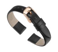 sourcing map Black Genuine Leather Band 12mm Watch Strap for Men Women