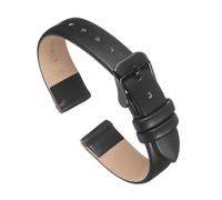 sourcing map Black Genuine Leather Band 14mm Watch Strap for Men Women