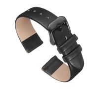 sourcing map Black Genuine Leather Band 18mm Watch Strap for Men Women