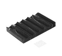 sourcing map Black Marble Soap Dish, Bar Soap Holder Tray Self Draining for Bathroom Sink & Shower, Non Slip Marble Tray for Kitchen and Desk