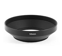 sourcing map Black Metal 55mm Thread Screw in Universal Wide Angle Lens Hood Cover 1pc