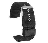 sourcing map Black Nylon Watch Band 18mm Width Soft and Comfortable Nylon Strap for Men, Universal Replacement Canvas Watchband