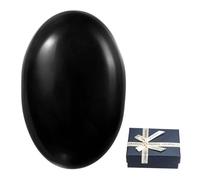 sourcing map Black Obsidian Crystal Stones Oval Shaped, 6 cm Tumbled Stones and Crystals, Polished Gemstone Rocks for Women Gifts Meditation Crafting Home Decor