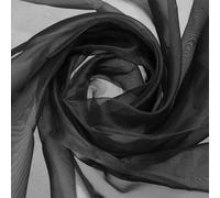 sourcing map Black Organza Fabric 60" Bridal Solid Sheer Organza Crystal Organza Sheer Silky Fabric for DIY Craft Table Runner Wedding Party Home Decoration, 60" by 1 Yard