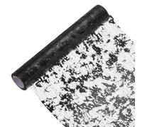 sourcing map Black Table Runner Roll 11.4" x 108" Sequin Foil Metallic Mesh Table Runner Decor Table Decorations for Wedding, Birthday Party, Christmas, New Year