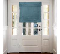 sourcing map Blackout Door Curtains, French Side Door Window Curtain for Privacy, Glass Patio Front Doors Sidelight Tie Up Shade, Indigo Blue, 26" x 28", 1 Panel