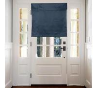 sourcing map Blackout Door Curtains, French Side Door Window Curtain for Privacy, Glass Patio Front Doors Sidelight Tie Up Shade, Navy Blue, 26" x 28", 1 Panel