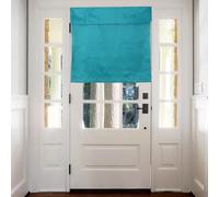 sourcing map Blackout Door Curtains, French Side Door Window Curtain for Privacy, Glass Patio Front Doors Sidelight Tie Up Shade, Lake Blue, 26" x 28", 1 Panel