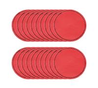 sourcing map Blank Leatherette Patches, 2.5 Inch Round Faux Leather Hats Patches with Adhesive Iron-on Heat Press Laserable Rustic for Hats DIY Fabric Repair Sew(Red, Pack of 25)