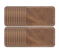 sourcing map Blank Leatherette Patches, 3x2 Inch Rectangle Faux Leather Hat Patches with Adhesive Iron-on Heat Press Laserable Rustic for Hats DIY Fabric Repair Sew(Deep Brown, Pack of 25)