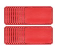 sourcing map Blank Leatherette Patches, 3x2 Inch Rectangle Faux Leather Hat Patches with Adhesive Iron-on Heat Press Laserable Rustic for Hats DIY Fabric Repair Sew(Red, Pack of 25)