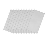 sourcing map Blank Metal Card, 3.3" x 2" Brushed 201 Stainless Steel Plate for DIY Laser Engraving Nameplate, 0.4mm Thick Silver Tone 10 Pcs