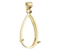 sourcing map Blank Pendant Tray, 13 x 25 mm Drop-Shaped Bezel Tray Setting for DIY Crafting and Pendant Jewelry Making, Gold