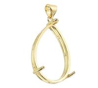 sourcing map Blank Pendant Tray, 17 x 25 mm Drop-Shaped Bezel Tray Setting for DIY Crafting and Pendant Jewelry Making, Gold