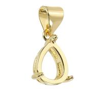 sourcing map Blank Pendant Tray, 6 x 8 mm Drop-Shaped Bezel Tray Setting for DIY Crafting and Pendant Jewelry Making, Gold