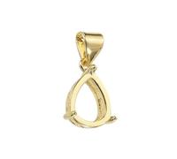 sourcing map Blank Pendant Tray, 8 x 10 mm Drop-Shaped Bezel Tray Setting for DIY Crafting and Pendant Jewelry Making, Gold