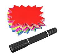 sourcing map Blank Star Burst Sale Sign Price Tag Pricing Label with Black Marker for Retail Sales Pricing, Pack of 60