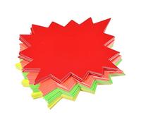 sourcing map Blank Star Burst Sale Signs Price Tags Fluorescent Star Pricing Labels 160x120mm 4 Colors for Retail Sales Pricing, Pack of 100