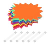 sourcing map Blank Star Sale Signs Price Tags Fluorescent Star Pricing Labels 120x170 mm 7 Colors for Party Favors Retail Sales Pricing 1 Set