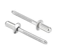 sourcing map Blind Rivets, 304 Stainless Steel Pull Rivets Core Decoration Rivets 4.8mm Diameter 11mm Grip Length Close End Silver Tone, 25pcs