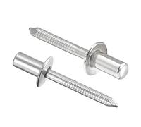 sourcing map Blind Rivets, 304 Stainless Steel Pull Rivets Core Decoration Rivets 6.4mm Diameter 12mm Grip Length Close End Silver Tone, 25pcs
