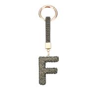 sourcing map Bling Car Letter Charm, Car Rear View Mirror Charm Black Initial Letter Interior Decoration Hanging Crystal Ornaments for Women, Bags DIY, F