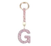 sourcing map Bling Car Letter Charm, Car Rear View Mirror Charm Pink Initial Letter Interior Decoration Hanging Crystal Ornaments for Women, Bags DIY, G