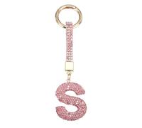 sourcing map Bling Car Letter Charm, Car Rear View Mirror Charm Pink Initial Letter Interior Decoration Hanging Crystal Ornaments for Women, Bags DIY, S