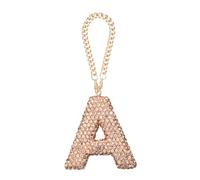 sourcing map Bling Car Letter Charm, Initial A Letter Interior Car Rear View Mirror Decoration Hanging Crystal Ornaments for Women Bags Water Cup DIY Craft, Champagne