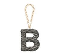 sourcing map Bling Car Letter Charm, Initial B Letter Interior Car Rear View Mirror Decoration Hanging Crystal Ornaments for Women Bags Water Cup DIY Craft, Gray