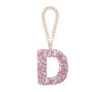 sourcing map Bling Car Letter Charm, Initial D Letter Interior Car Rear View Mirror Decoration Hanging Crystal Ornaments for Women Bags Water Cup DIY Craft, Pink