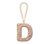 sourcing map Bling Car Letter Charm, Initial D Letter Interior Car Rear View Mirror Decoration Hanging Crystal Ornaments for Women Bags Water Cup DIY Craft, Champagne